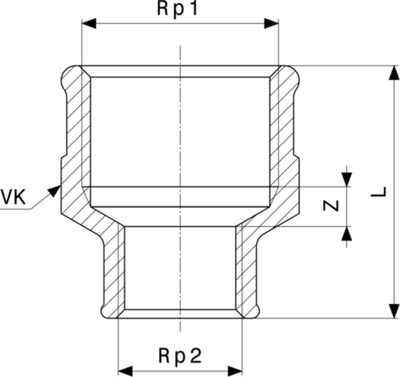 Redukční objímka Viega bronz 3240 3/4˝ x 1/2˝