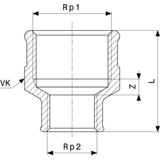 Redukční objímka Viega bronz 3240 3/4˝ x 1/2˝