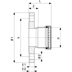 Přírubový přechod Viega Sanpress Inox s SC-Contur 2359 54 (DN50)