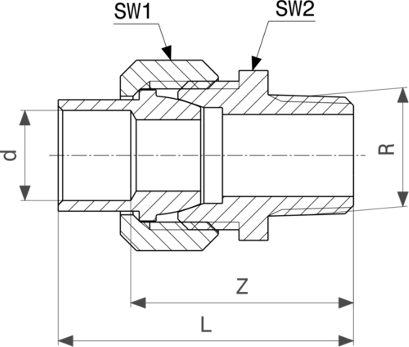 Přechodové šroubení Viega pájené fitinky 94343G 12 x 1/2˝