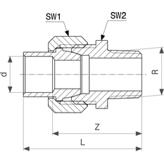 Přechodové šroubení Viega pájené fitinky 94343G 12 x 1/2˝