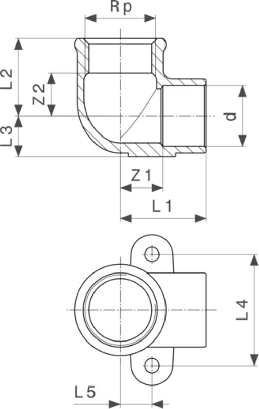 Nástěnka Viega pájené fitinky 94472G 12 x 1/2˝