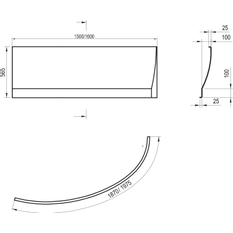 Panel vanový Ravak Avocado 150 L