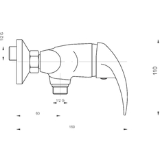 Sprchová baterie bez příslušenství 150 mm Titania Lux chrom