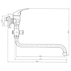 Paneláková baterie bez sprchy 100 mm Titania Iris chrom 92075/1,0