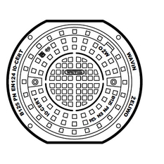Poklop litinový na betonový konus Wavin Basic 315, zatížení B125 - 12,5 t