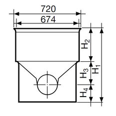 Dno šachtové průtočné 90° Wavin Tegra 600, KG DN 315