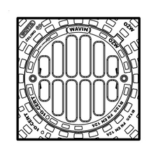 Mříž litinová dešťová čtvercová Wavin Basic do teleskopu d 315, zatížení B125 - 12,5 t ČTVEREC