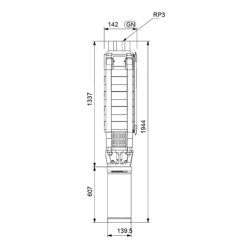 Čerpadlo ponorné Grundfos SP30-11 Rp3 6˝3X380-415/50 9.2kW