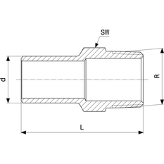 Zásuvný kus Viega Profipress s SC-Contur 2211.1 22 x 1/2˝