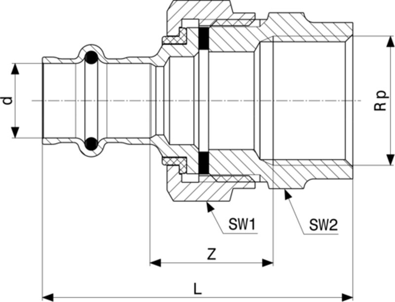 Izolační šroubení Viega Profipress s SC-Contur 2267 35 x 5/4˝