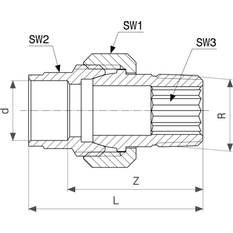 Přechodové šroubení Viega pájené fitinky 94341G 15 x 3/4˝