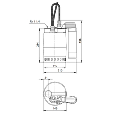 Čerpadlo odvodňovací Grundfos UNILIFT KP150-AV-1 1x220-230V 50Hz10mSCH