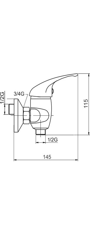 Sprchová baterie 150 mm lékařská páka Metalia 55 chrom