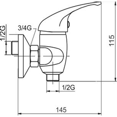 Sprchová baterie 150 mm lékařská páka Metalia 55 chrom