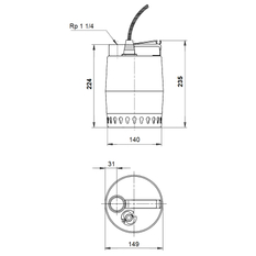 Čerpadlo odvodňovací Grundfos UNILIFT KP350-M-1 1x220-240V 50Hz10mSCH