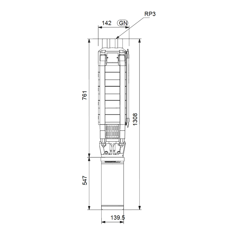 Čerpadlo ponorné Grundfos SP30- 5 Rp3 6˝3X380-415/50 5.5kW