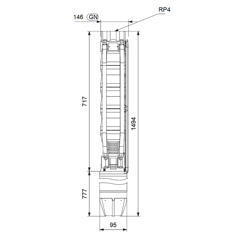 Čerpadlo ponorné Grundfos SP60- 4 Rp4 4˝3X380-415/50 7.5kW