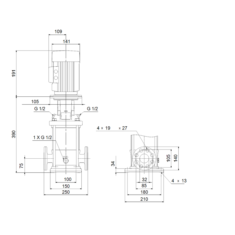 Čerpadlo odstředivé Grundfos CRN1S-9 A-FGJ-A-E-HQQE 3x230/400 50HZ