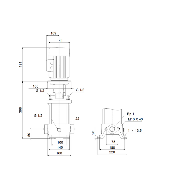 Čerpadlo odstředivé Grundfos CR1-11 A-A-A-E-HQQE 3x230/400 50HZ