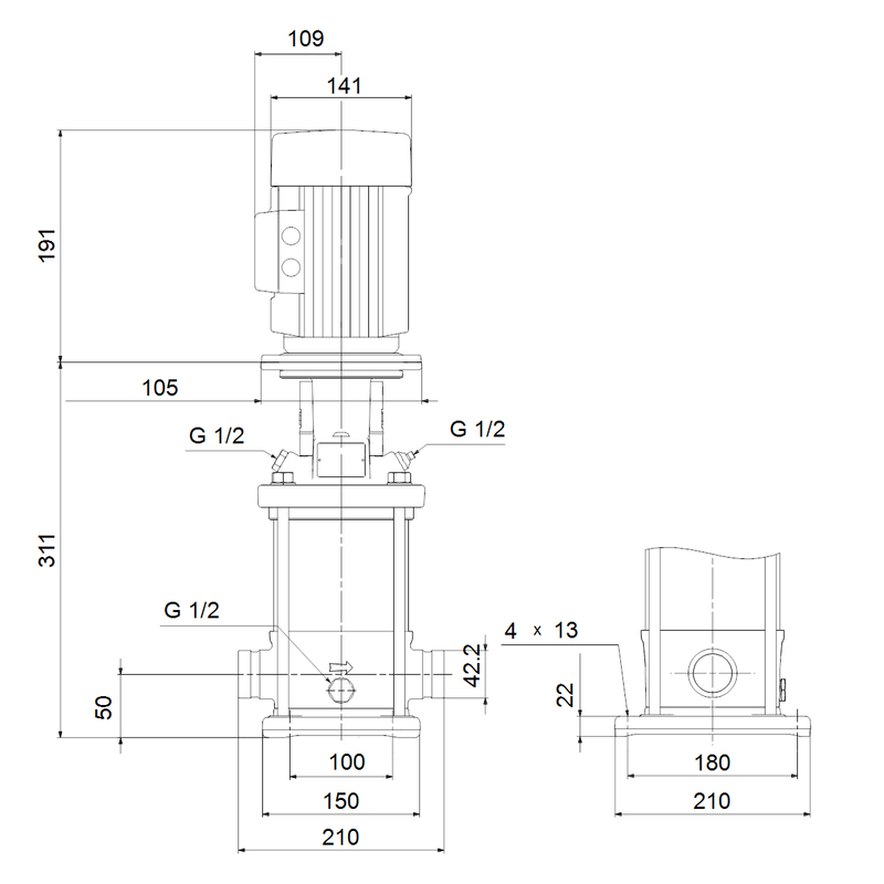 Čerpadlo odstředivé Grundfos CRN1-6 A-P-A-E-HQQE 3x230/400 50HZ