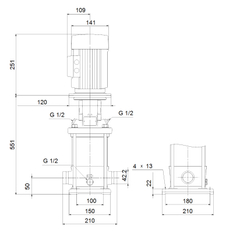 Čerpadlo odstředivé Grundfos CRN1-19 A-P-A-E-HQQE 3x230/400 50HZ