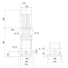 Čerpadlo odstředivé Grundfos CRN3-19 A-P-A-E-HQQE 3x230/400 50HZ