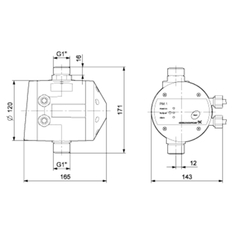 Jednotka Grundfos PM 1 22 1x230V 50/60Hz GAS IT