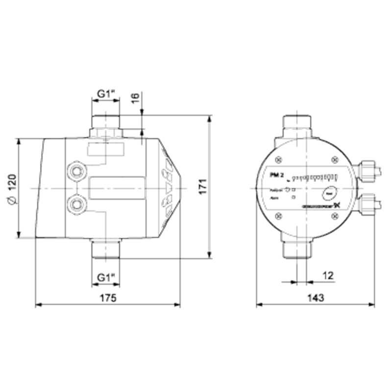 Jednotka Grundfos PM 2 AD 1x230V 50/60Hz GAS IT