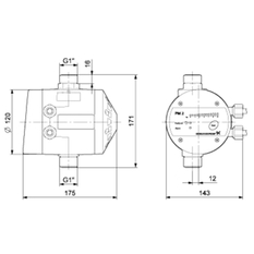 Jednotka Grundfos PM 2 AD 1x230V 50/60Hz GAS IT