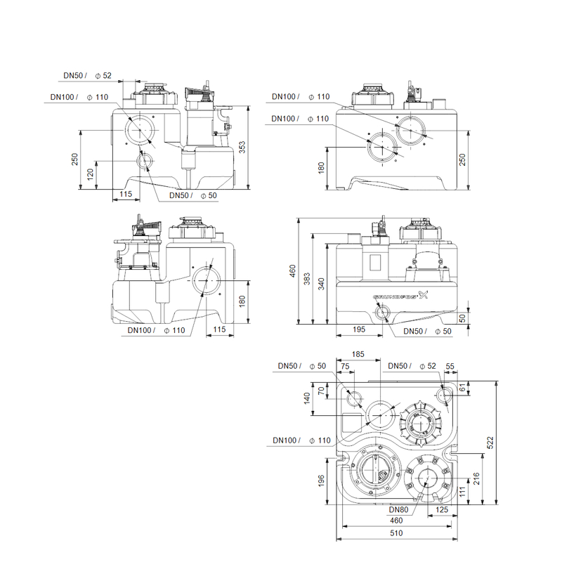 Stanice Grundfos MSS.11.1.2 1x230V 4m