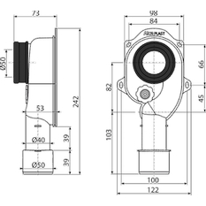 Sifon pisoárový Alcadrain (Alcaplast) svislý DN40 a DN50 A45C