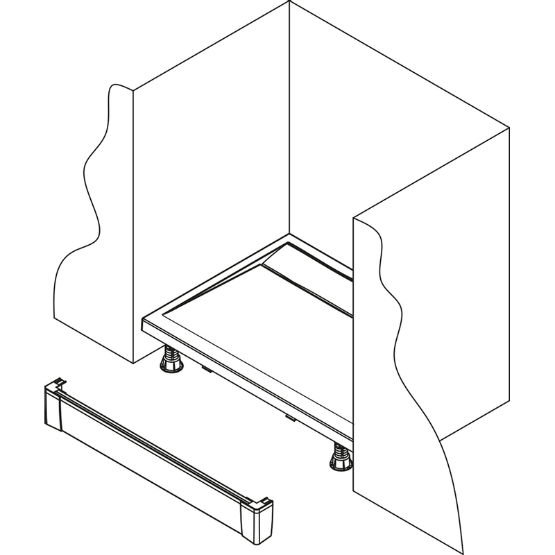 Hliníkový přední panel Ronal Livada pro obdélníkovou vaničku - I panel 1200 x 95 mm, černá matná