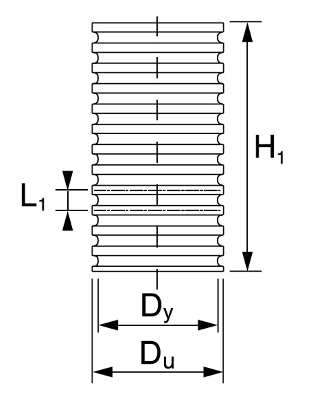 Roura šachtová korugovaná (vlnovec) bez hrdla Wavin Basic d 400 x 1000 mm