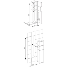 Modul k WC 1 Keuco Plan Integral, 176 x 775 x 143 mm, pochromováno/bílý lak/vlevo