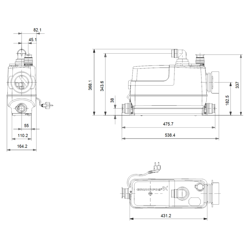 Stanice Grundfos SOLOLIFT2 CWC-3 CEE 7/7