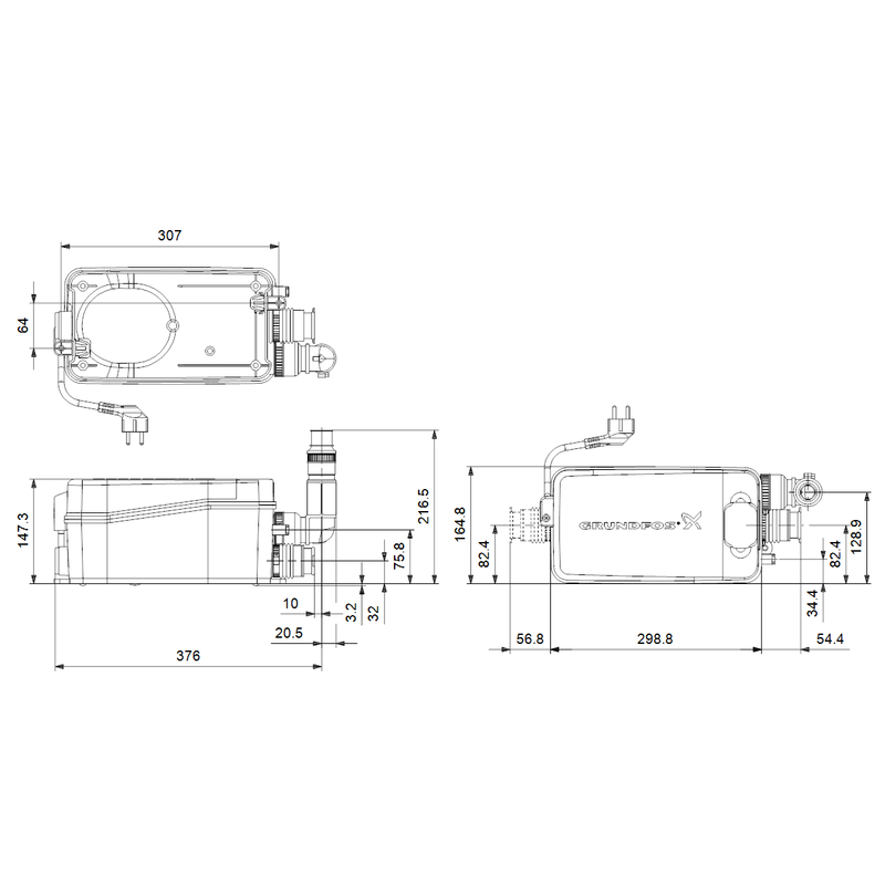 Stanice Grundfos SOLOLIFT2 D-2 CEE 7/7