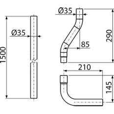 Trubice splachovací Alcadrain (Alcaplast) komplet DN35 A950