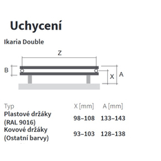 Těleso koupelnové trubkové Isan Ikaria Double 732 x 600 mm, 591 W, elektrické s regulátorem Mini PW, sněhově bílá RAL 9016