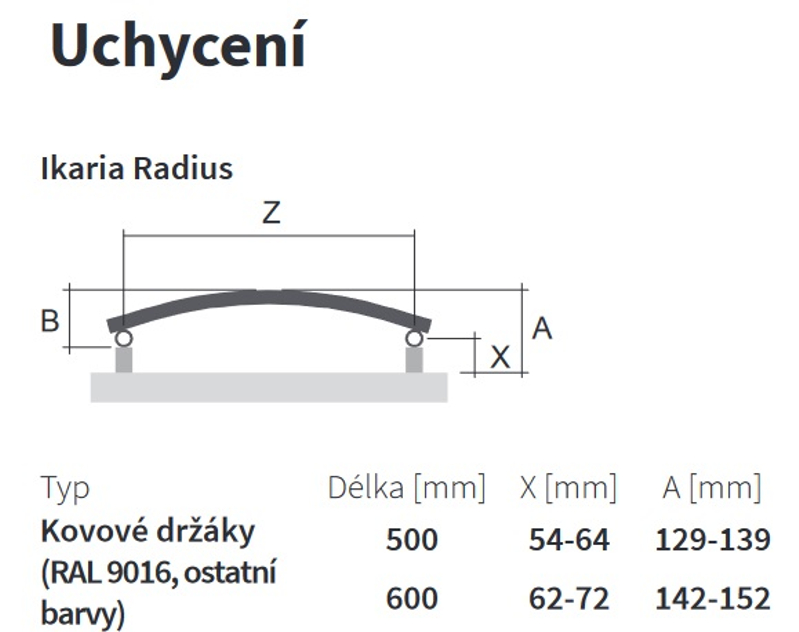 Těleso koupelnové trubkové Isan Ikaria Radius 732 x 500 mm, 349 W, elektrické s regulátorem Mini PW, sněhově bílá RAL 9016