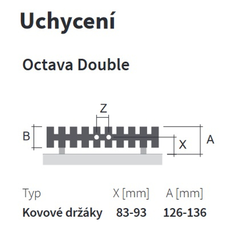 Těleso topné designové Isan Octava Double 1800 x 462 mm, 1645 W, středové připojení, sněhově bílá RAL 9016