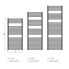 Těleso koupelnové trubkové Isan Quadrat 1755 x 500 mm, 506 W, klasické připojení, chrom