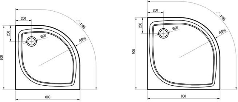 Sprchová vanička Ravak Elipso Pro Flat 90x90