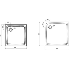 Sprchová vanička Ravak Perseus Pro Flat 90x90