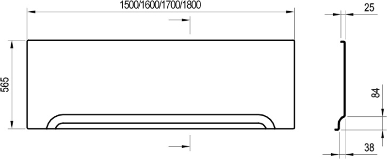 Panel čelní Ravak 150