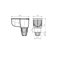 Kanalizační vpusť spodní KV110 D110 mm 325 A