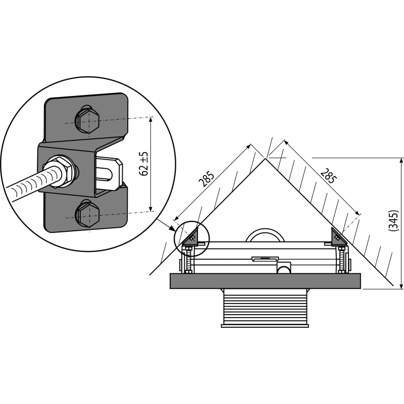 Adaptér Alcadrain (Alcaplast) pro upevnění do rohu M918