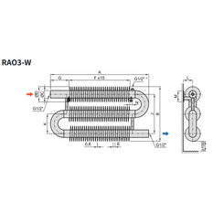 Radiátor žebrový Isan Spiral RAO3 76 x 156 x 1000 mm, 1133 W, na zeď, bílá