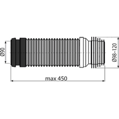 Koleno odpadu Alcadrain (Alcaplast) DN90/110 flexi M9006