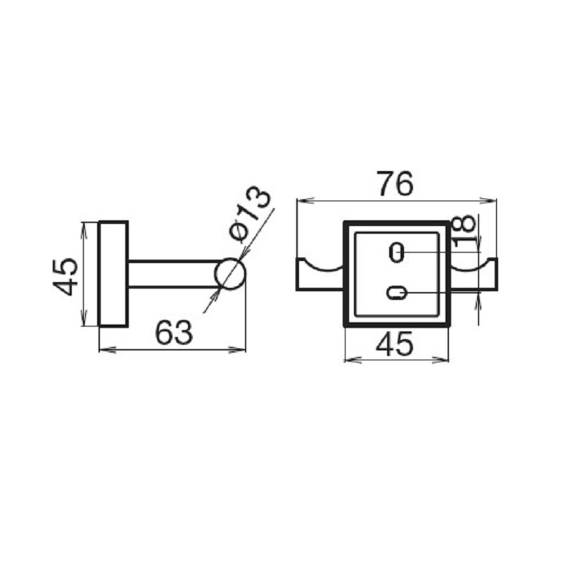 Dvojitý háček Plano Davos Cube 80 x 57 x 45 mm